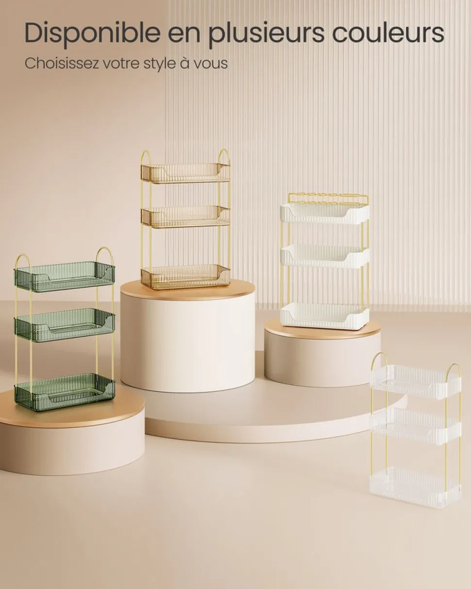 Hot SONGMICS Valise de maquillage 4-en-1 Argent