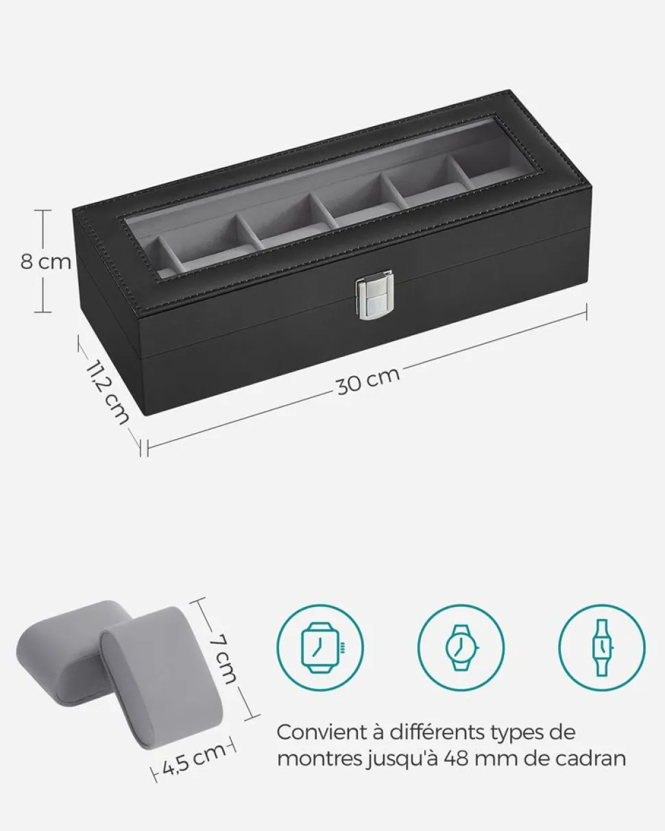 Store SONGMICS Valise de maquillage noir