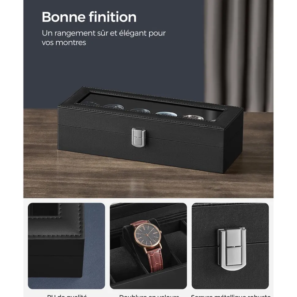 Store SONGMICS Valise de maquillage noir