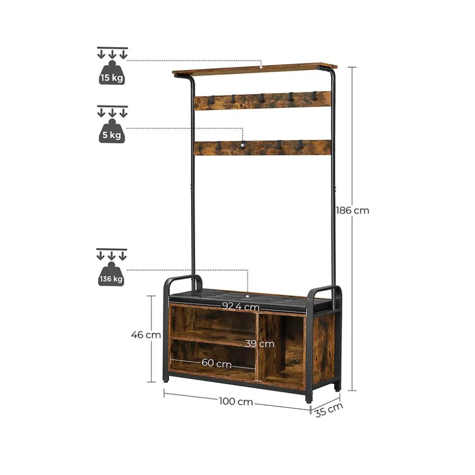 Cheap SONGMICS Vestiaire industriel Noir