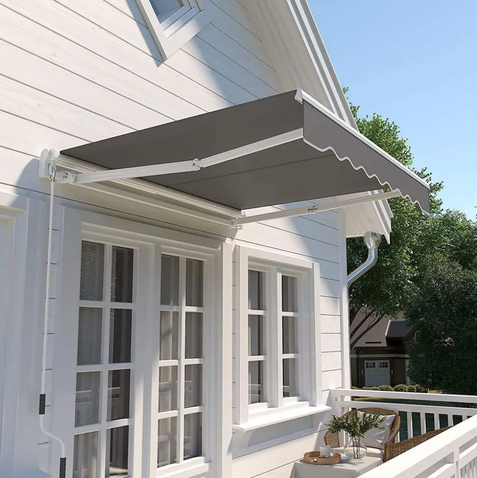 Discount SONGMICS Voile d'ombrage 5 x 5 m sable Fauteuil à bascule gris